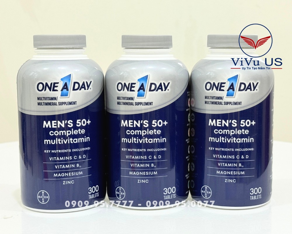 Vitamin Tổng Hợp Dành Cho Nam Trên 50 Tuổi One A Day Men 50+ 300 Viên Của Mỹ.