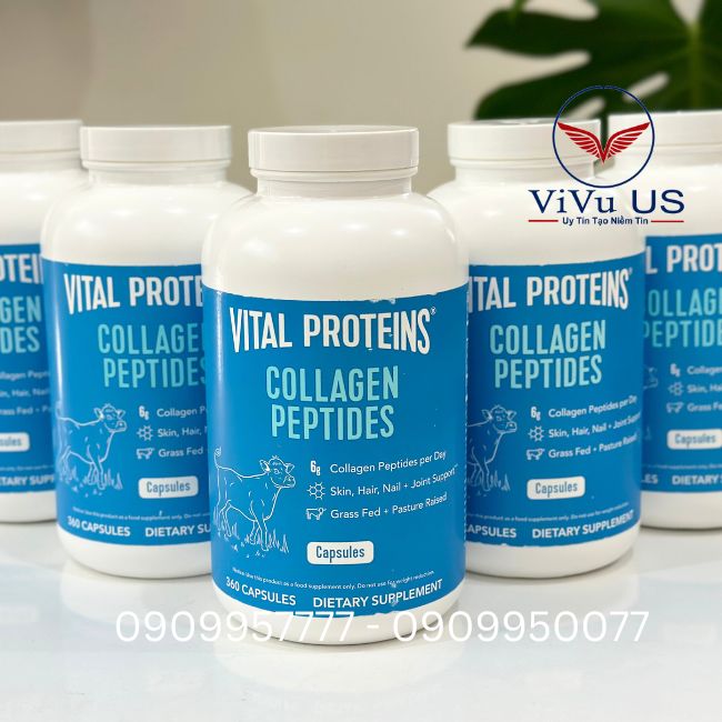 Collagen Thủy Phân Vital Proteins Collagen Peptides 360 Capsules