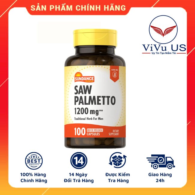 Tiền Liệt Tuyến Saw Palmeto Sundance 1200Mg 100 Viên Chính Hãng Mỹ