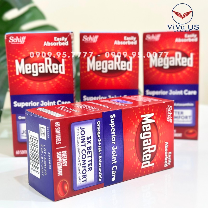 Viên uống bổ khớp Schiff MegaRed Joint Care của Mỹ 60 viên 13 Megared Joint Care 60 Viên Chính Hãng