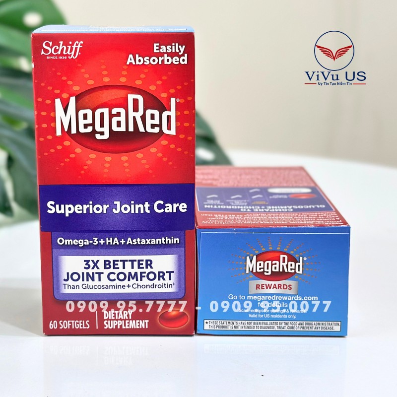 Viên uống bổ khớp Schiff MegaRed Joint Care của Mỹ 60 viên 14 Viên Uống Megared Joint Care 60 Viên
