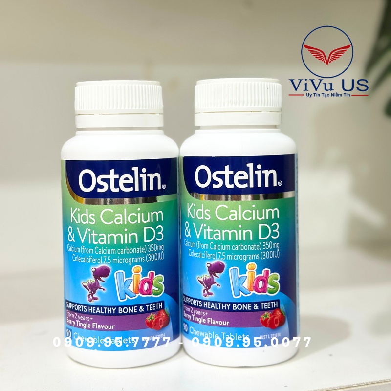 Viên Nhai Canxi + D3 Ostelin Úc 90 Viên Cho Bé Từ 2 Tuổi: Phát Triển Khỏe Mạnh, Vững Chãi Tương Lai 2 Canxi D3 Khủng Long Ostelin Úc 90 Viên