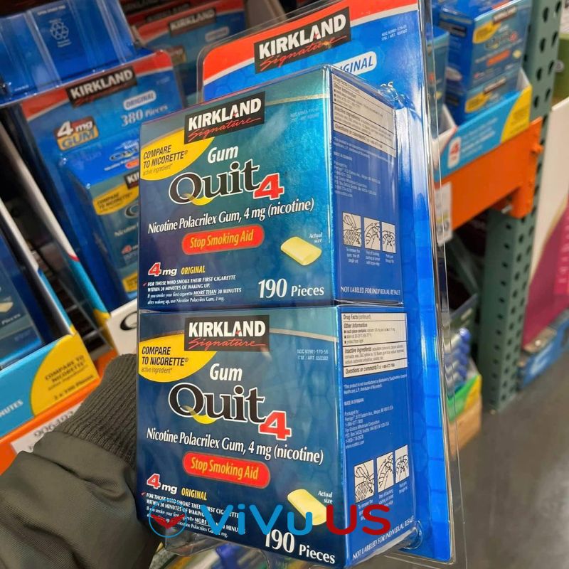Kẹo Cai Thuốc Lá Quit 4 Original Nicotine Polacrilex Gum 4mg 190 Viên Của Kirkland Signature Mỹ: Giải Pháp Hiệu Quả Cho Người Muốn Từ Bỏ Thuốc Lá 14 Quit 4 Original Nicotine Polacrilex Gum 4mg 190 Viên