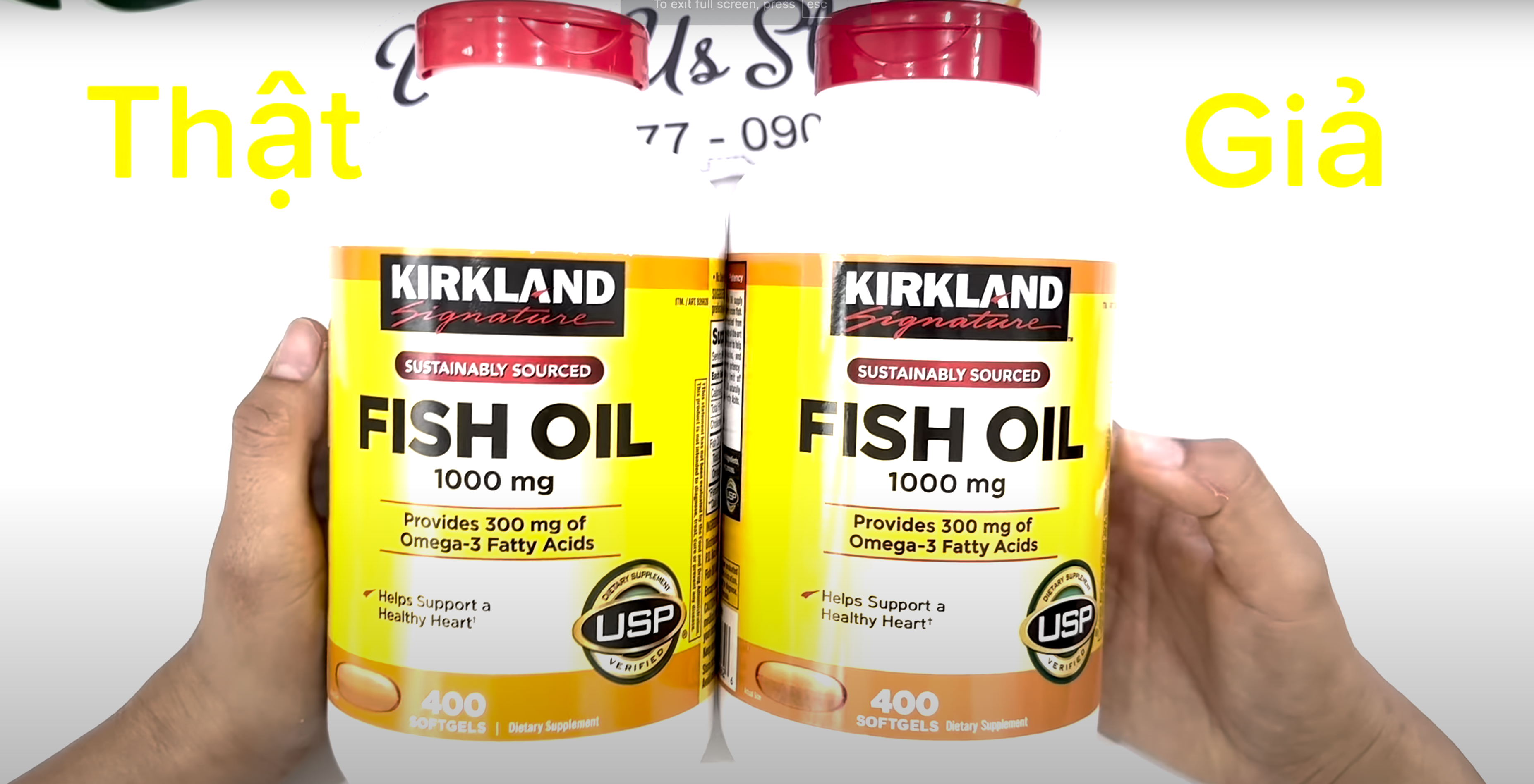 Thật Giả Viên Uống Dầu Cá Fish Oil Kirkland 1000mg