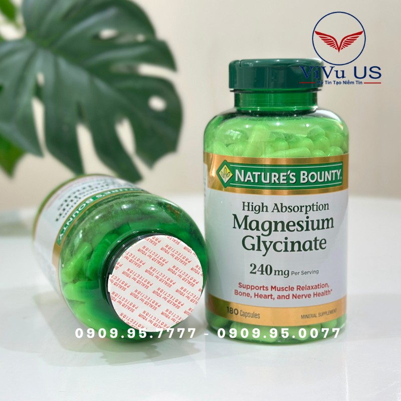 Viên Uống Magnesium Glycinate Nature’s Bounty 240mg: Bí Quyết Vàng Cho Giấc Ngủ Sâu và Tinh Thần Thư Thái 12 Magnesium Glycinate Nature Bounty 240mg