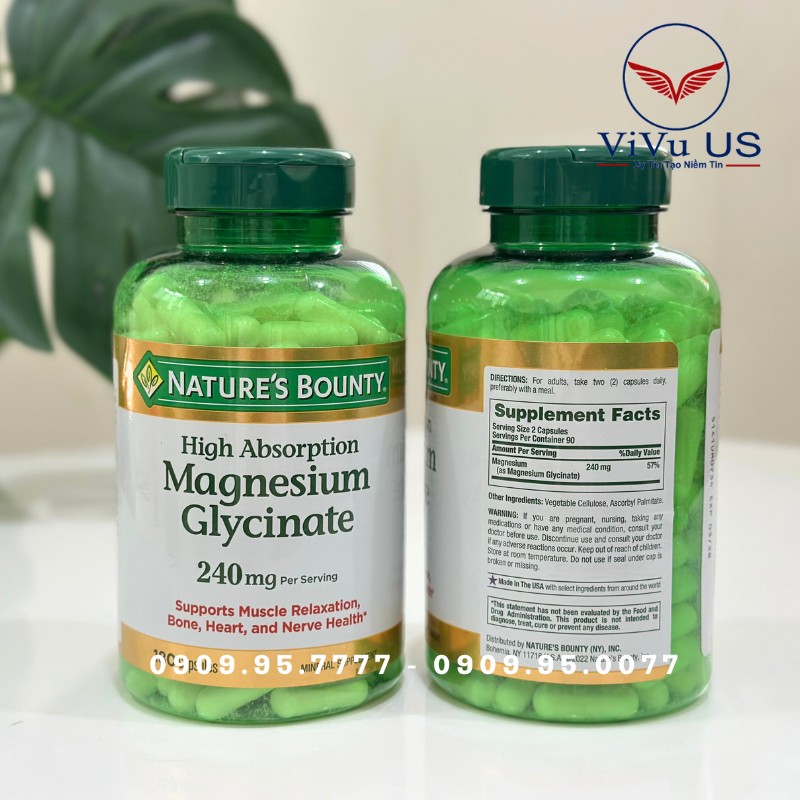 Viên Uống Magnesium Glycinate Nature’s Bounty 240mg: Bí Quyết Vàng Cho Giấc Ngủ Sâu và Tinh Thần Thư Thái 11 Viên Uống Magnesium Glycinate Nature Bounty