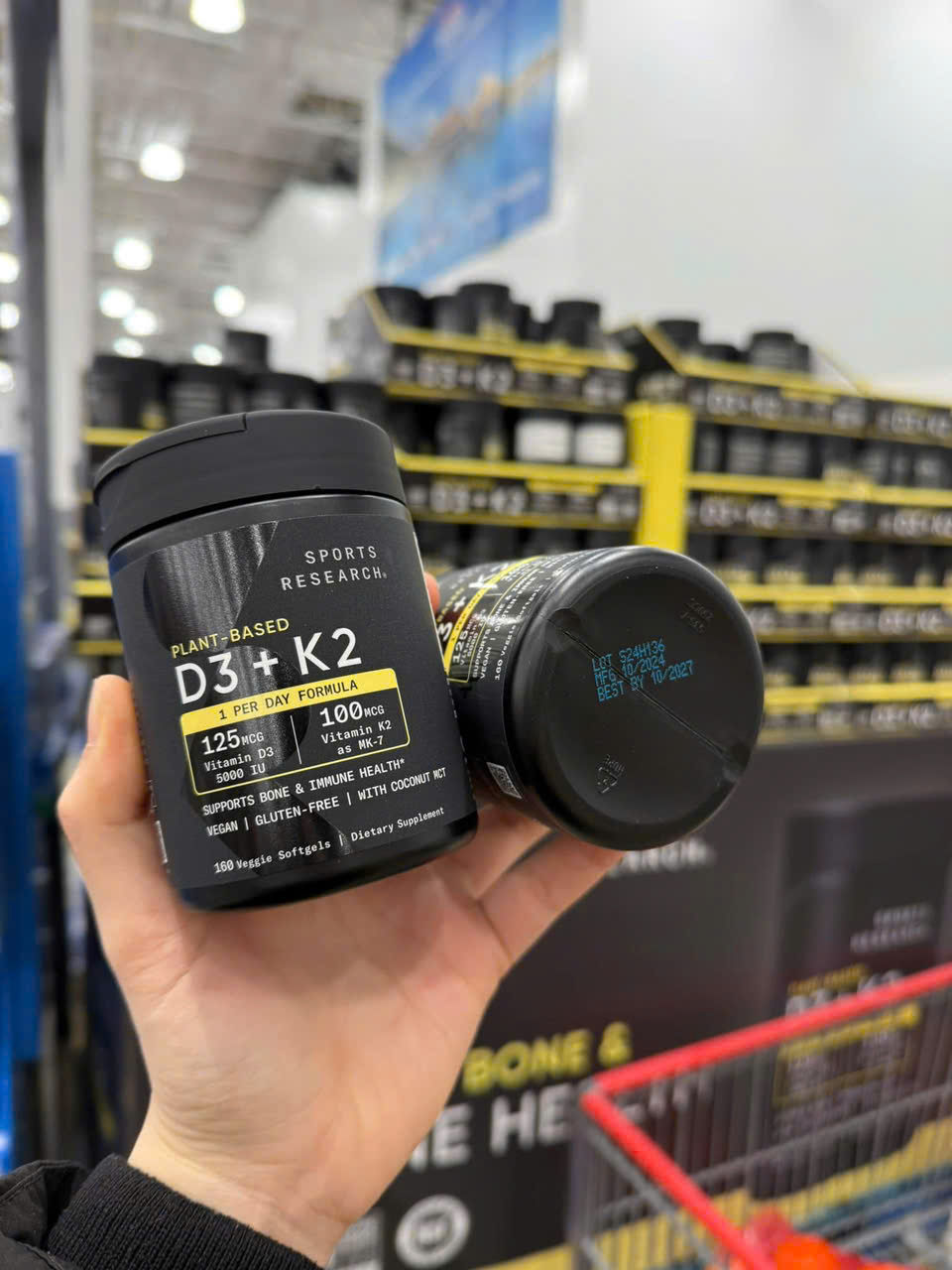 Hỗ trợ xương khớp Vitamin D3 K2 Sports Research 125mcg thuần chay 160 viên 3 Vien Uong Bo Sung Vitamin D3 K2 Sports Research