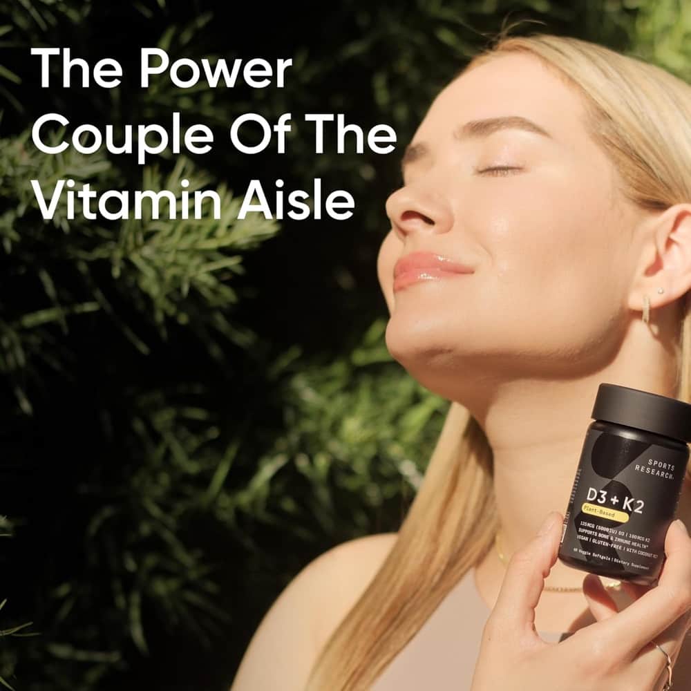 Hỗ trợ xương khớp Vitamin D3 K2 Sports Research 125mcg thuần chay 160 viên 4 Vien Uong Bo Sung Vitamin D3 K2 Sr Vitamin D3 K2 With Coconut Oil 125mcg 5000iu 160 Softgels 021024 Kf