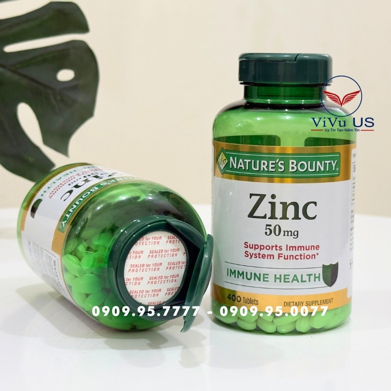 Kẽm Nature's Bounty ZinC 50mg 400 Viên Của Mỹ: Chìa Khóa Vàng Cho Hệ Miễn Dịch và Sức Khỏe Toàn Diện 12 Viên Uống Kẽm Nature's Bounty Zinc 50mg Của Mỹ